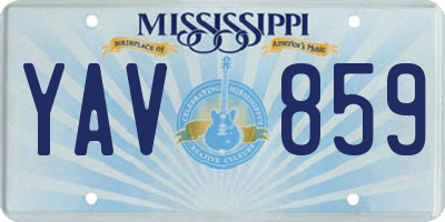 MS license plate YAV859