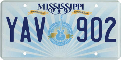 MS license plate YAV902