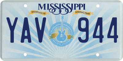 MS license plate YAV944