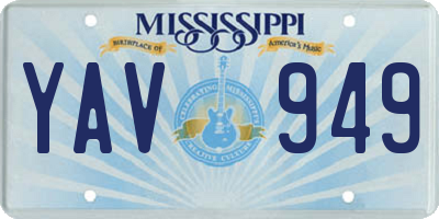 MS license plate YAV949