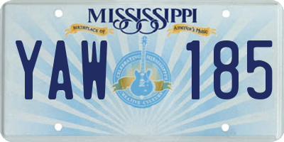 MS license plate YAW185