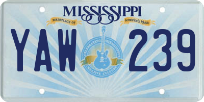 MS license plate YAW239