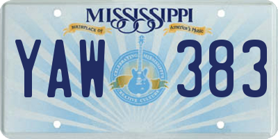 MS license plate YAW383