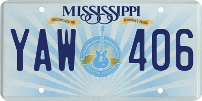 MS license plate YAW406