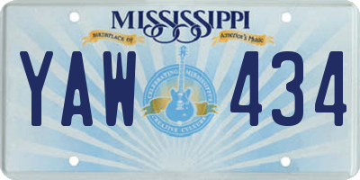 MS license plate YAW434