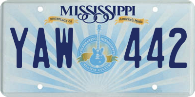 MS license plate YAW442