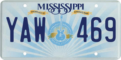 MS license plate YAW469