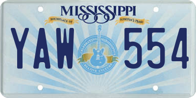 MS license plate YAW554