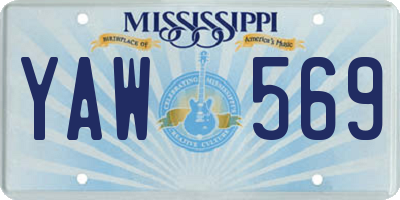 MS license plate YAW569