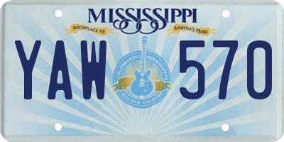 MS license plate YAW570
