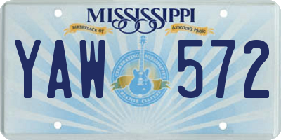 MS license plate YAW572