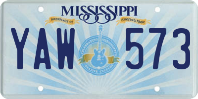 MS license plate YAW573