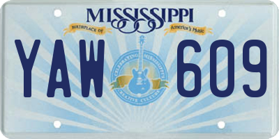 MS license plate YAW609