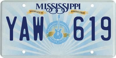 MS license plate YAW619