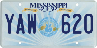 MS license plate YAW620