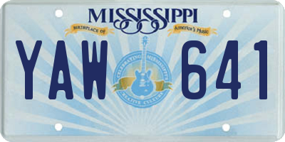 MS license plate YAW641