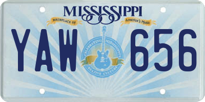MS license plate YAW656