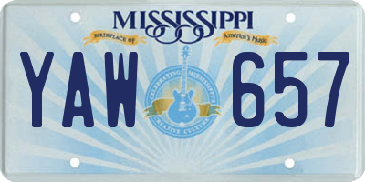 MS license plate YAW657