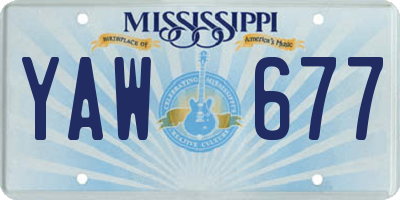 MS license plate YAW677