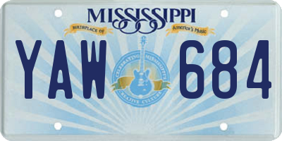 MS license plate YAW684