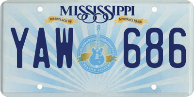 MS license plate YAW686