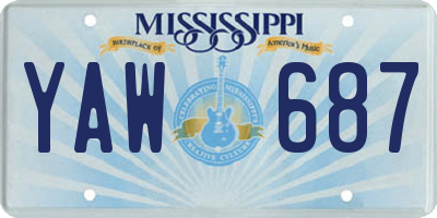 MS license plate YAW687