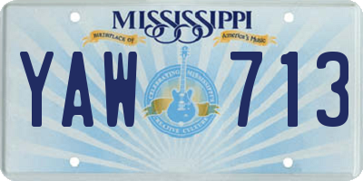 MS license plate YAW713
