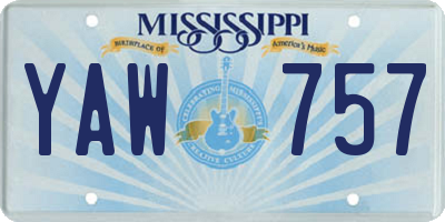 MS license plate YAW757