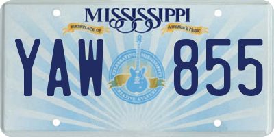 MS license plate YAW855