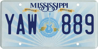 MS license plate YAW889