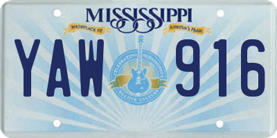 MS license plate YAW916