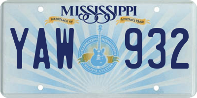 MS license plate YAW932