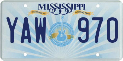 MS license plate YAW970