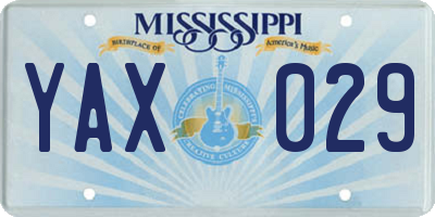 MS license plate YAX029