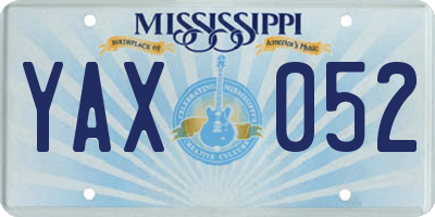MS license plate YAX052