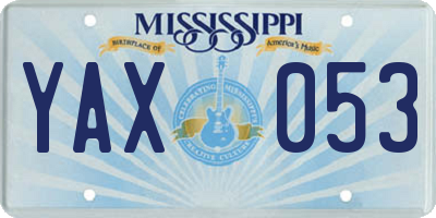 MS license plate YAX053