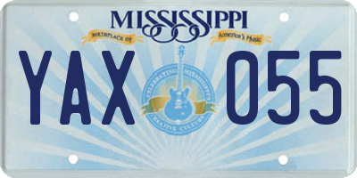 MS license plate YAX055