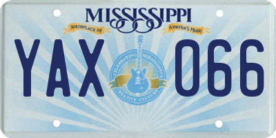 MS license plate YAX066