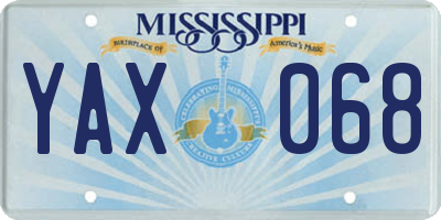 MS license plate YAX068