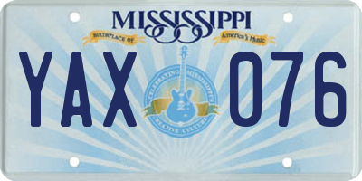 MS license plate YAX076
