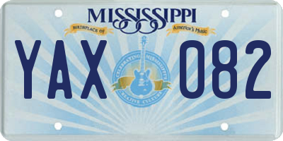 MS license plate YAX082