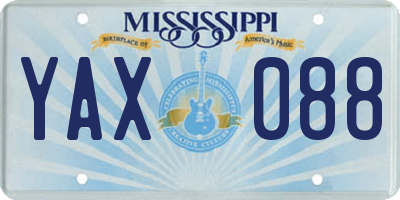 MS license plate YAX088