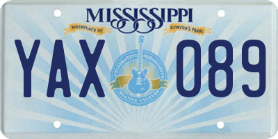 MS license plate YAX089