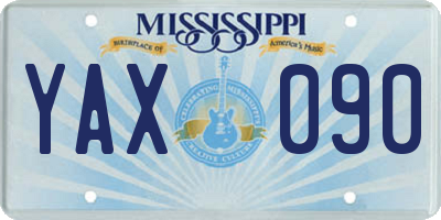 MS license plate YAX090