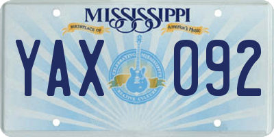 MS license plate YAX092