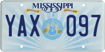 MS license plate YAX097