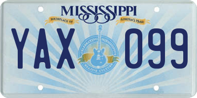 MS license plate YAX099