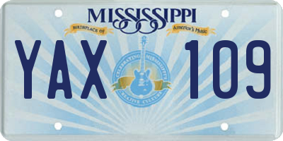 MS license plate YAX109