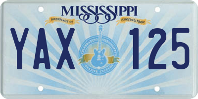 MS license plate YAX125