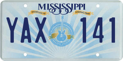 MS license plate YAX141